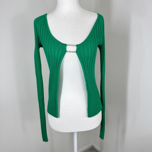 Lovers And Friends Mary Sweater Rhinestone Chain Green Size XS - Picture 1 of 10